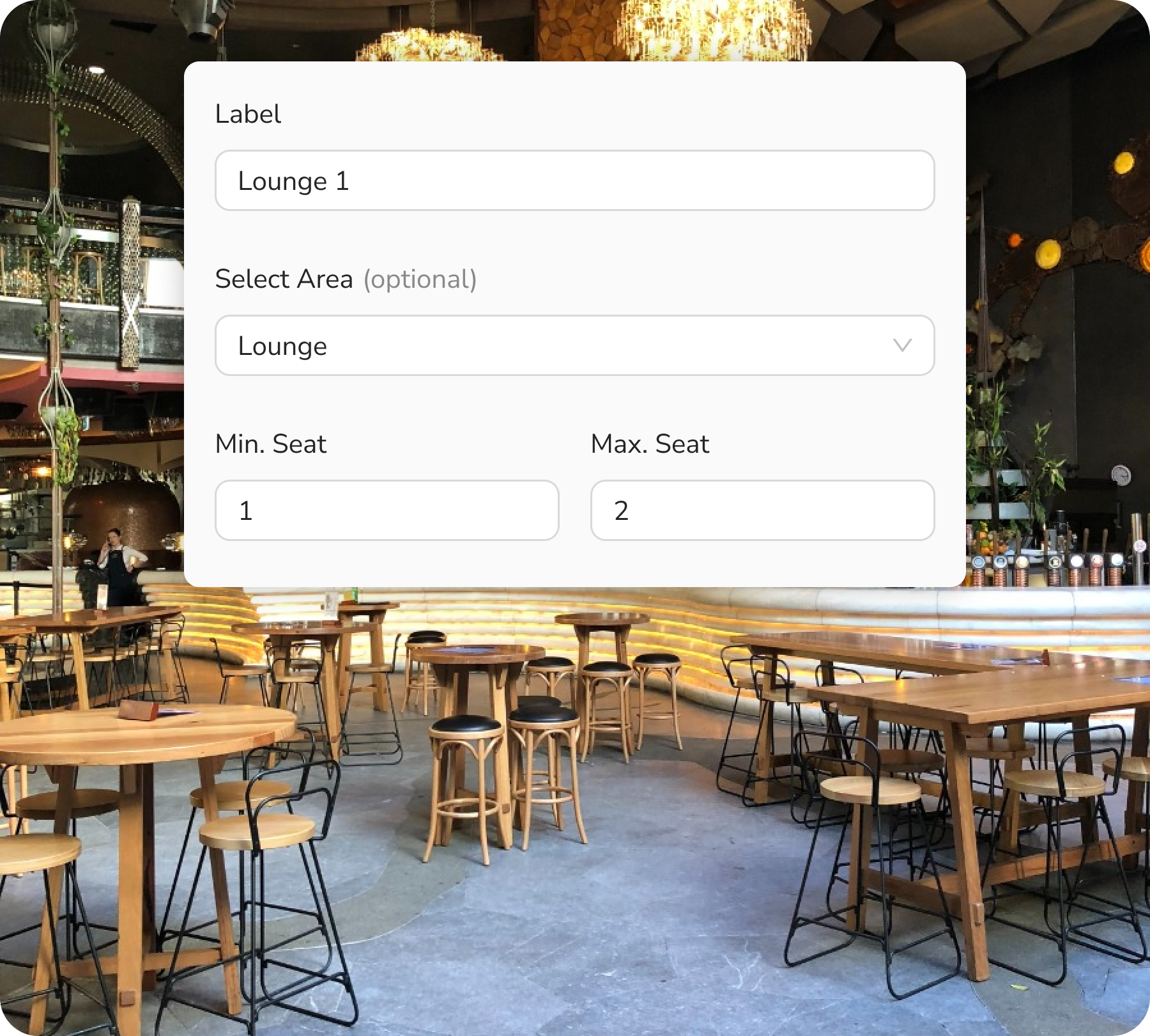 Take charge of restaurant's capacity with FineDine's table management.