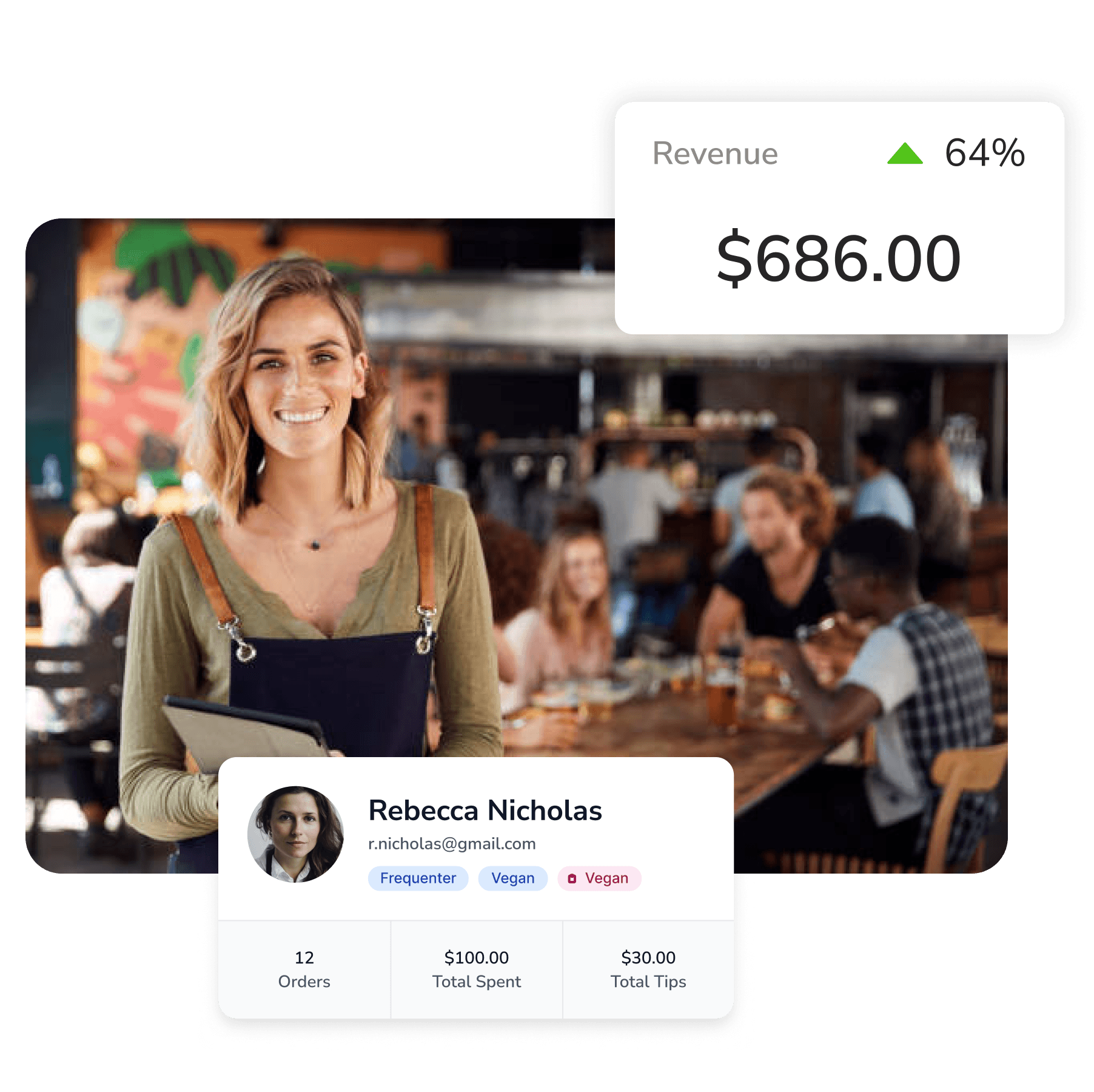 Delivery and Pickup revenue screen.