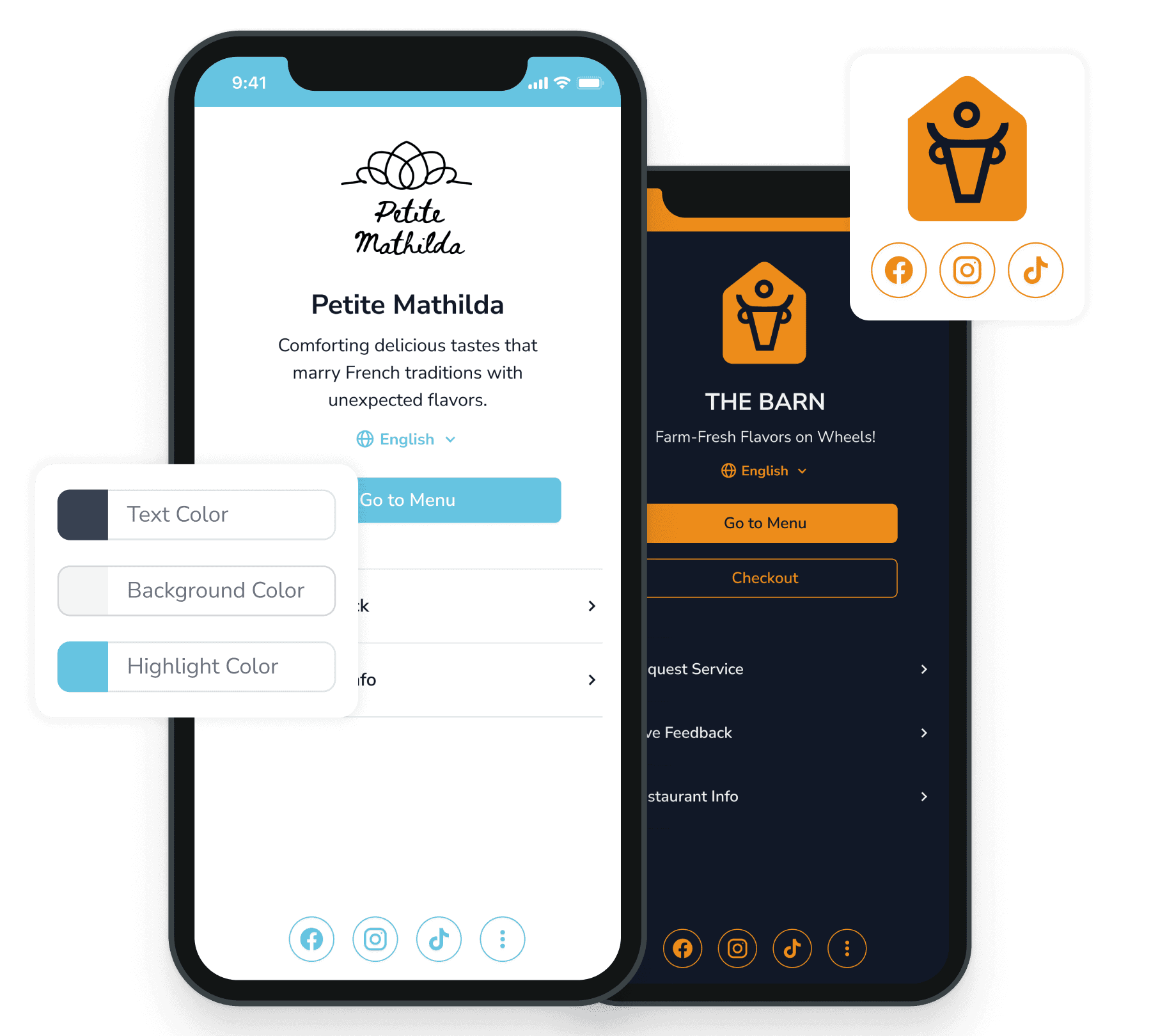 Digital menu and venue information
