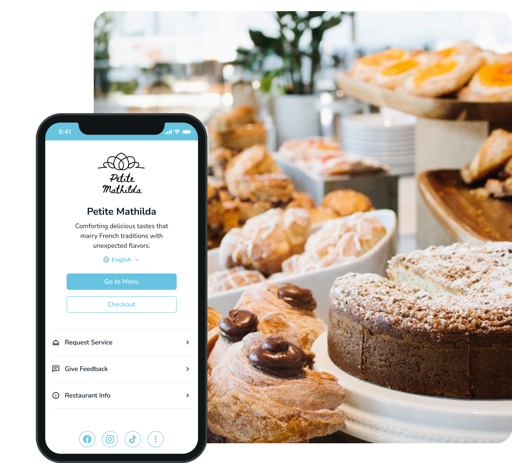 QR menu solutions for Cafe and Bakery.