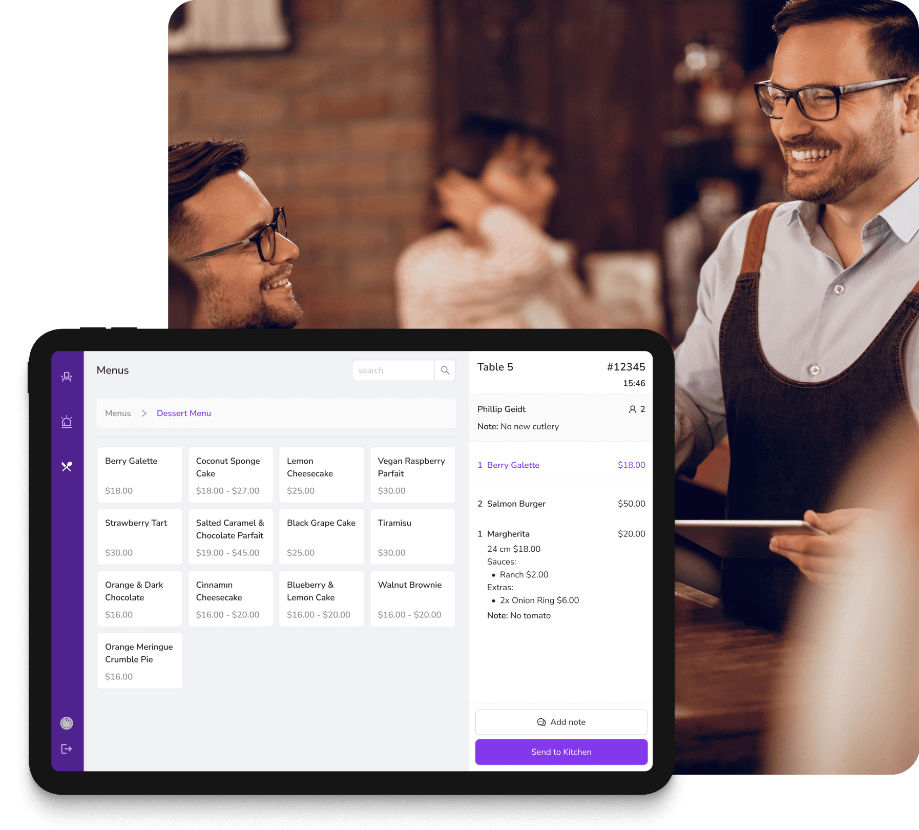 FineDine POS Lite screen.